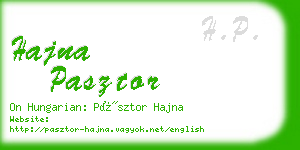 hajna pasztor business card